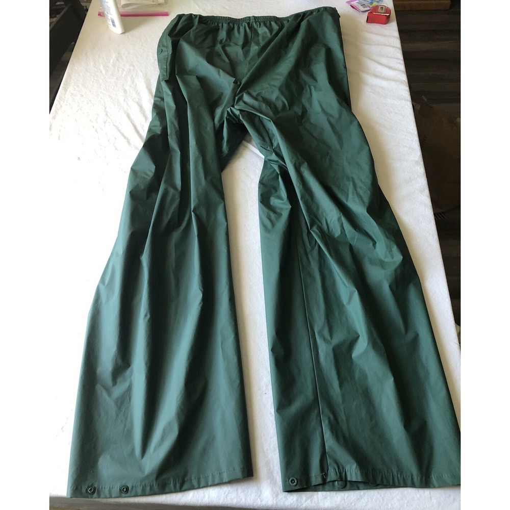 Bass Pro‎ Shop Size 3XL XXXL Green lined nylon rain outdoor pants